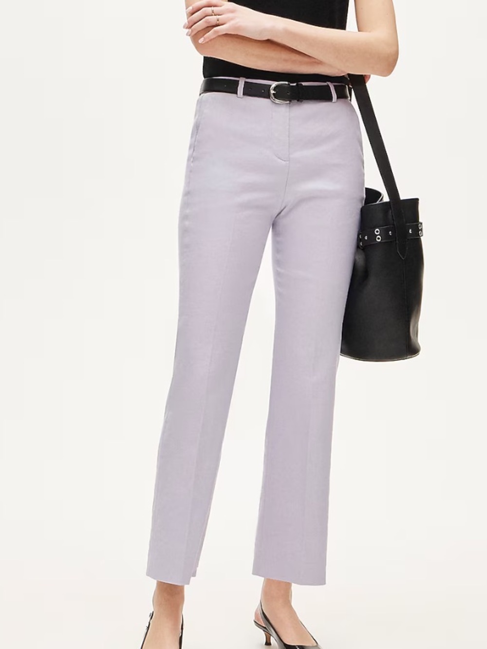 J crew lavender blush Kaya pant in stretch linen blend